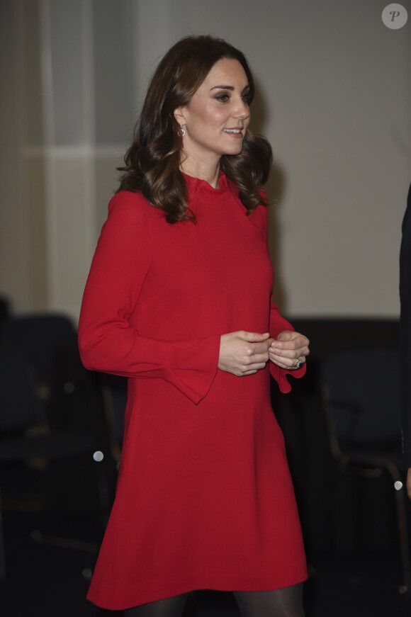 Catherine Kate Middleton, duchesse de Cambridge (enceinte) lors du Children's Global Media Summit à Manchester le 6 décembre 2017.