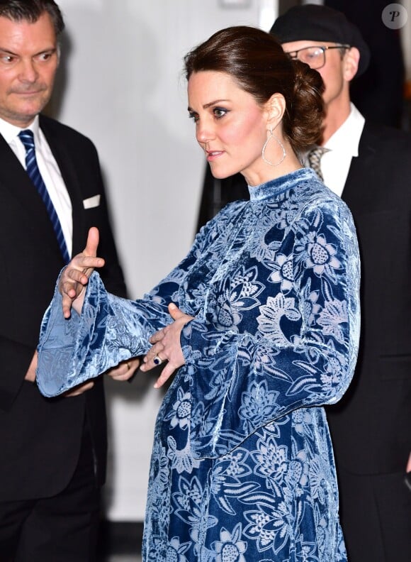 Catherine Kate Middleton (enceinte), duchesse de Cambridge lors d'une réception à la galerie Fotografiska à Stockholm, un musée consacré à la photographie le 31 janvier 2018.