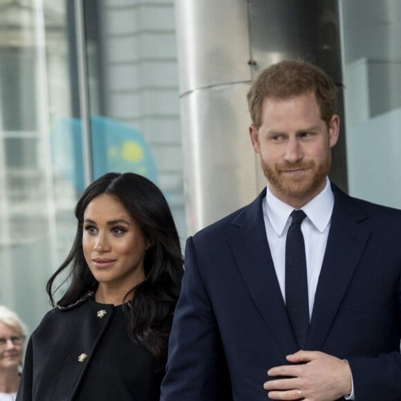 Le prince Harry, duc de Sussex, Meghan Markle, duchesse de Sussex; - Le duc et la duchesse de Sussex viennent signer le livre des condoléances à New Zealand House à Londres en hommage aux victimes de la tuerie de Christchurch. Londres, le 19 mars 2019