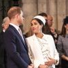 Le prince Harry, duc de Sussex, et Meghan Markle, duchesse de Sussex, enceinte, - La famille royale britannique à la messe en l'honneur de la journée du Commonwealth à l'abbaye de Westminster à Londres, Royaume Uni, le 11 mars 2019. 