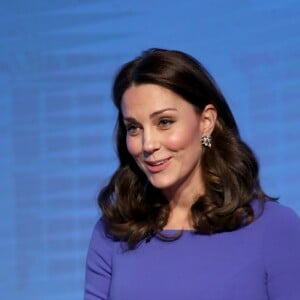 Catherine Kate Middleton (enceinte) duchesse de Cambridge lors du premier forum annuel de la Fondation Royale à Londres le 28 février 2018.