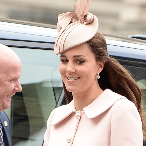 Catherine Kate Middleton, la duchesse de Cambridge, enceinte - La famille royale anglaise va assister à une messe commémorative de la journée du Commonwealth à l'abbaye de Westminster à Londres, le 9 mars 2015.