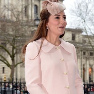 Catherine Kate Middleton, la duchesse de Cambridge, enceinte - La famille royale anglaise va assister à une messe commémorative de la journée du Commonwealth à l'abbaye de Westminster à Londres, le 9 mars 2015.