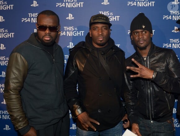 Archives - Les membres du groupe Sexion d'assaut dont Black M lors de la soirée de lancement de la console Playstation 4 Sony (PS4 Night) au centre culturel alternatif Electric à Paris, le 28 novembre 2015.28/11/2013
