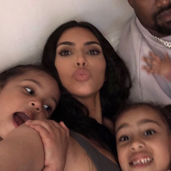 Kim Karashian, Kanye West et leurs enfants Chicago, North et Saint - avril 2019.