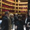Les premières dames Brigitte Macron et Peng Liyuan (femme du président de la république populaire de Chine) en visite à l'Opéra Garnier pour assister à des répétitions, Paris le 25 mars 2019.