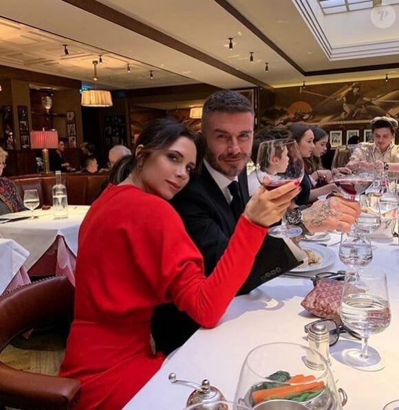 Victoria et David Beckham à Londres. Février 2019.