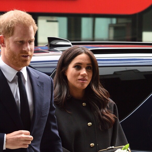 Le prince Harry, duc de Sussex, Meghan Markle, duchesse de Sussex - Le duc et la duchesse de Sussex viennent rendre hommage aux victimes de la tuerie de Christchurch et signer le livre de condoléances à New Zealand House à Londres le 19 mars 2019.