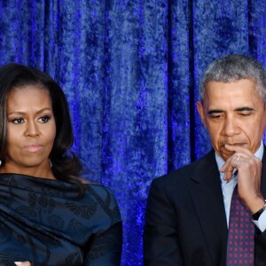 Michelle et Barack Obama à Washington en février 2018.