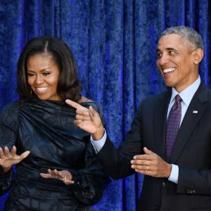 Michelle et Barack Obama à Washington, en février 2018.