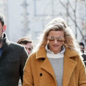 Ben Affleck et Lindsay Shookus vont dîner au restaurant Atlanta Grill avec Christine N. Shookus (la mère de Lindsay) à New York, le 21 janvier 2018.