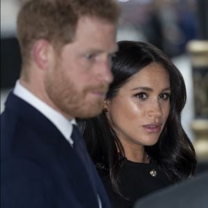 Le prince Harry, duc de Sussex, Meghan Markle, duchesse de Sussex; - Le duc et la duchesse de Sussex viennent signer le livre des condoléances à New Zealand House à Londres en hommage aux victimes de la tuerie de Christchurch. Londres, le 19 mars 2019.