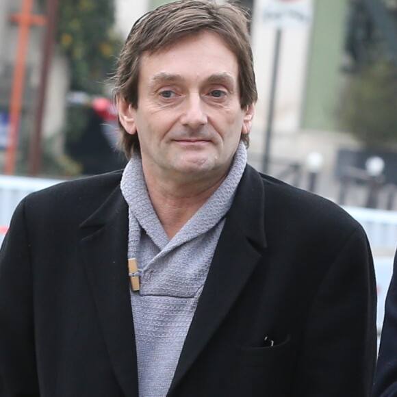 Pierre Palmade lors des obsèques de Véronique Colucci au cimetière communal de Montrouge, le 12 avril 2018.