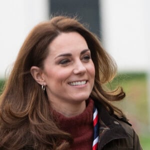 Catherine (Kate) Middleton, duchesse de Cambridge, se rend au siège des scouts de Gilwell Park pour en apprendre davantage sur leur nouvelle organisation et leur mode de vie. Londres, le 28 mars 2019