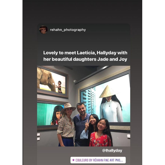 Laeticia Hallyday sur Instagram, le 15 avril 2019. Voyage au Vietnam avec ses filles, Jade et Joy. Elles ont visité l'association de Laeticia Hallyday et Hélène Darroze "La bonne étoile", qui vient en aide aux orphelins vietnamiens.