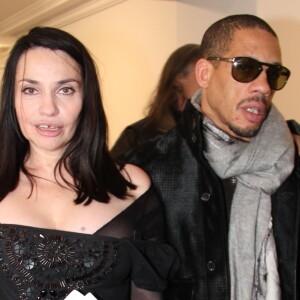 Exclusif - Beatrice Dalle et JoeyStarr se retrouvent le temps d'une soirée lors du vernissage de Richard Aujard à la galerie Laurent Strouk à Paris le 9 janvier 2014.