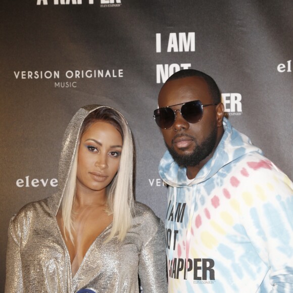 Maître Gims (Gandhi Djuna) et sa femme Demdem Djuna lors de la soirée de lancement de la collection capsule "I'm not a rapper" de la marque Elevenparis (Eleven Paris) à Paris, France, le 11 avril 2019. © Christophe Aubert via Bestimage