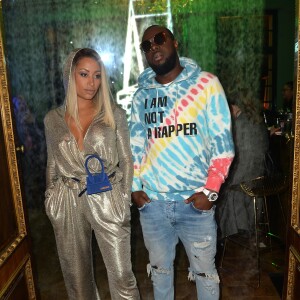 Maître Gims (Gandhi Djuna) et sa femme Demdem Djuna lors de la soirée de lancement de la collection capsule "I'm not a rapper" de la marque Elevenparis (Eleven Paris) à Paris, France, le 11 avril 2019. © Veeren/Bestimage