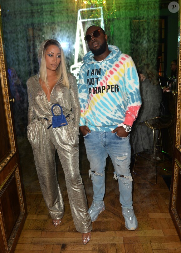 Maître Gims (Gandhi Djuna) et sa femme Demdem Djuna lors de la soirée de lancement de la collection capsule "I'm not a rapper" de la marque Elevenparis (Eleven Paris) à Paris, France, le 11 avril 2019. © Veeren/Bestimage