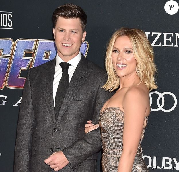 Scarlett Johansson et son compagnon Colin Jost - Avant-première du film "Avengers : Endgame" à Los Angeles, le 22 avril 2019.