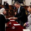 Le roi Felipe VI et la reine Letizia d'Espagne ont remis le 23 avril 2019 le prix littéraire Miguel de Cervantes à la poétesse uruguayenne Ida Vitale, au cours d'une cérémonie à l'Université Alcala de Henares à Madrid.