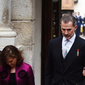 Le roi Felipe VI et la reine Letizia d'Espagne ont remis le 23 avril 2019 le prix littéraire Miguel de Cervantes à la poétesse uruguayenne Ida Vitale, au cours d'une cérémonie à l'Université Alcala de Henares à Madrid.