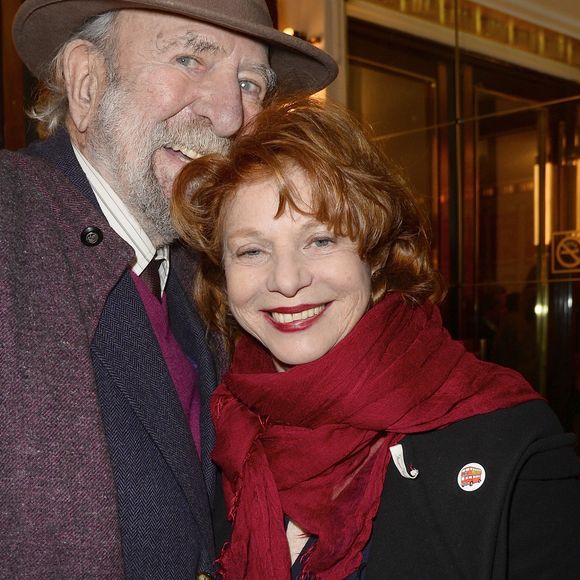 Jean-Pierre Marielle et sa femme Agathe Natanson à la générale de la pièce "L'être ou pas" au Théâtre Antoine à Paris le 21 mars 2016. © Coadic Guirec/Bestimage