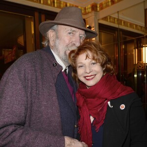 Jean-Pierre Marielle et sa femme Agathe Natanson à la générale de la pièce "L'être ou pas" au Théâtre Antoine à Paris le 21 mars 2016. © Coadic Guirec/Bestimage