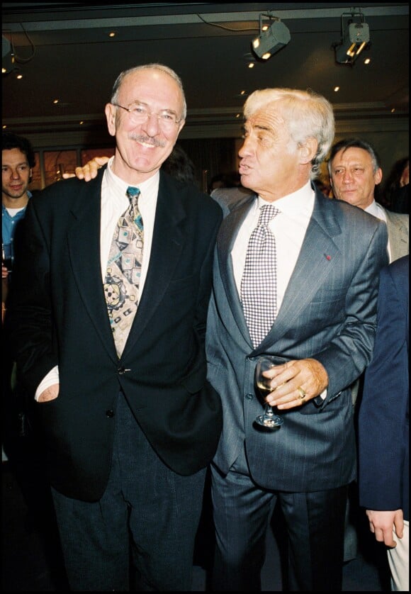 Jean-Pierre Marielle et Jean-Paul Belmondo en 1994 lors de la fête d'anniversaire de Bebel.