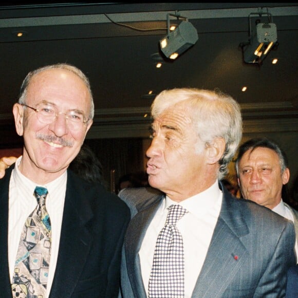 Jean-Pierre Marielle et Jean-Paul Belmondo en 1994 lors de la fête d'anniversaire de Bebel.