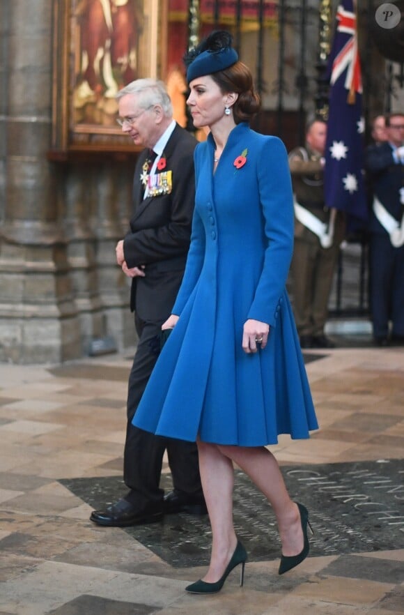 Kate Catherine Middleton, duchesse de Cambridge - La famille royale d'Angleterre en l'abbaye de Westminster à Londres pour le service commémoratif de l'ANZAC Day. Le 25 avril 2019