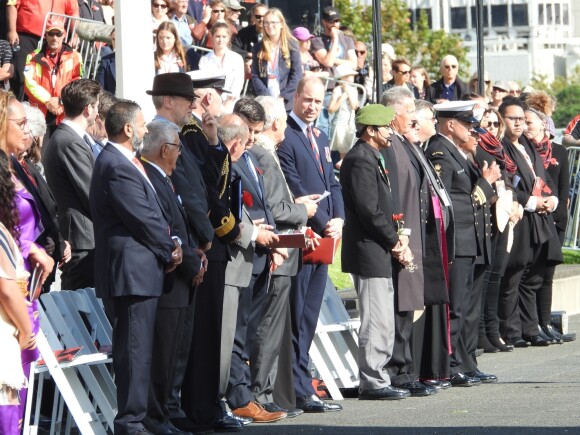 Le prince William, duc de Cambridge, Jacinda Ardern, Premier ministre néo-zélandais - Le prince William accompagne le Premier ministre néo-zélandais au service commémoratif de la journée ANZAC à Auckland, le 24 avril 2019.