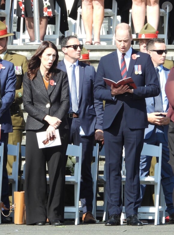 Le prince William, duc de Cambridge, Jacinda Ardern, Premier ministre néo-zélandais - Le prince William accompagne le Premier ministre néo-zélandais au service commémoratif de la journée ANZAC à Auckland, le 24 avril 2019.
