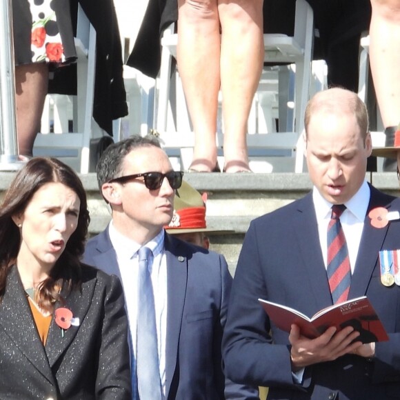 Le prince William, duc de Cambridge, Jacinda Ardern, Premier ministre néo-zélandais - Le prince William accompagne le Premier ministre néo-zélandais au service commémoratif de la journée ANZAC à Auckland, le 24 avril 2019.