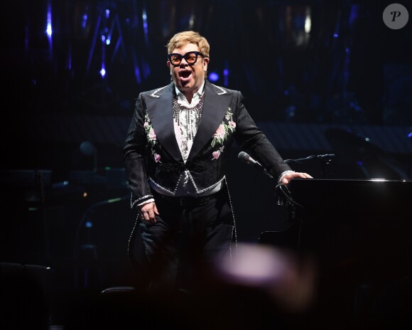 Elton John sur la tournée "Farewell Yellow Brick Road" au BB & T Center en Floride, à Sunrise, le 16 mars 2019.