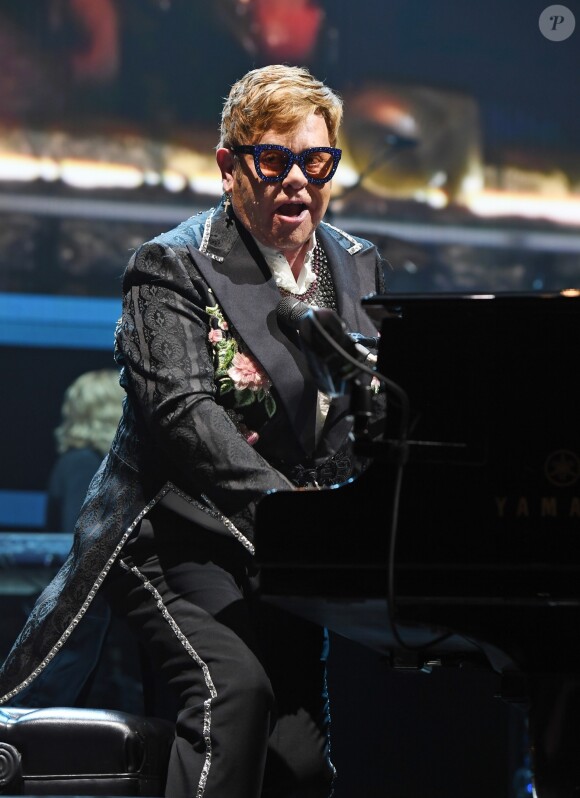 Elton John sur la tournée "Farewell Yellow Brick Road" au BB & T Center en Floride, à Sunrise, le 16 mars 2019.
