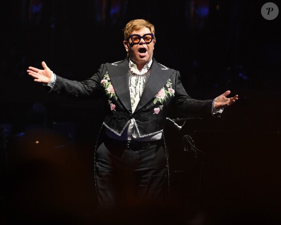 Elton John sur la tournée "Farewell Yellow Brick Road" au BB & T Center en Floride, à Sunrise, le 16 mars 2019.