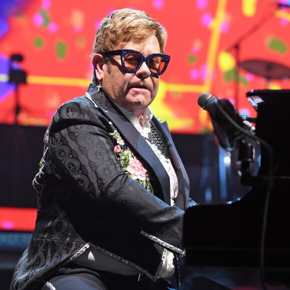 Elton John sur la tournée "Farewell Yellow Brick Road" au BB & T Center en Floride, à Sunrise, le 16 mars 2019.