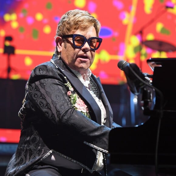 Elton John sur la tournée "Farewell Yellow Brick Road" au BB & T Center en Floride, à Sunrise, le 16 mars 2019.