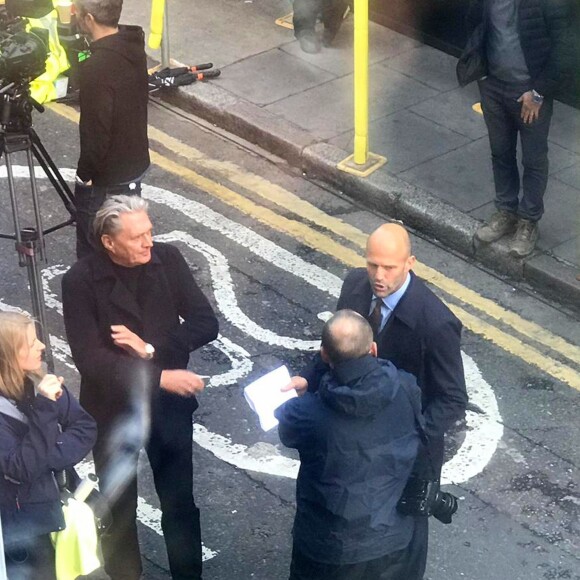 Exclusif - Jason Statham sur le tournage d'un film à Londres le 25 septembre 2018.