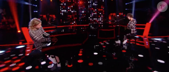 Clémentine et Léonard dans "The Voice 8" sur TF1, le 4 mai 2019.