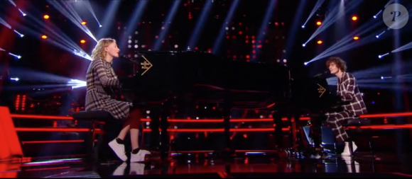 Clémentine et Léonard dans "The Voice 8" sur TF1, le 4 mai 2019.