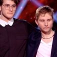 Gjon's Tears et Clem Chouteau dans "The Voice 8" sur TF1, le 4 mai 2019.