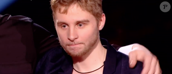 Gjon's Tears et Clem Chouteau dans "The Voice 8" sur TF1, le 4 mai 2019.