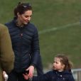 Exclusif - Catherine Kate Middleton, duchesse de Cambridge, , la princesse Charlotte lors d'une après-midi de détente en famille en marge des courses de chevaux de Burnham dans le Norfolk le 12 avril 2019.