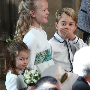 La princesse Charlotte de Cambridge, Savannah Philips, le prince George de Cambridge - Cérémonie de mariage de la princesse Eugenie d'York et Jack Brooksbank en la chapelle Saint-George au château de Windsor le 12 octobre 2018.