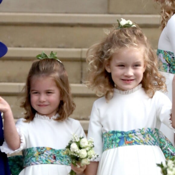 La princesse Charlotte de Cambridge - Sorties après la cérémonie de mariage de la princesse Eugenie d'York et Jack Brooksbank en la chapelle Saint-George au château de Windsor, Royaume Uni, le 12 octobre 2018.