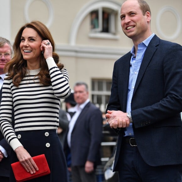 Le prince William, duc de Cambridge, et Kate Catherine Middleton, duchesse de Cambridge, au lancement de la King's Cup, une régate qui se déroulera au mois d'août sur l'île de Wight, à Londres. Le 7 mai 2019.