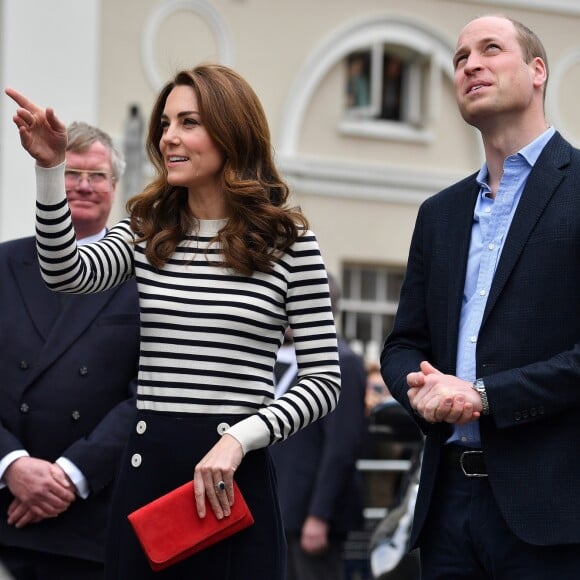 Le prince William, duc de Cambridge, et Kate Catherine Middleton, duchesse de Cambridge, au lancement de la King's Cup, une régate qui se déroulera au mois d'août sur l'île de Wight, à Londres. Le 7 mai 2019.