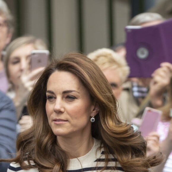 Le prince William, duc de Cambridge, et Kate Catherine Middleton, duchesse de Cambridge, au lancement de la King's Cup, une régate qui se déroulera au mois d'août sur l'île de Wight, à Londres. Le 7 mai 2019.